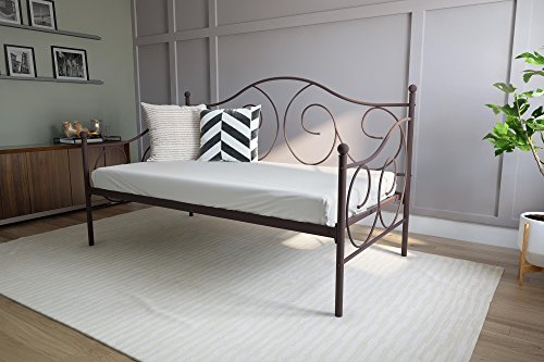 DHP 维多利亚沙发床金属框架，多功能，包括金属板条，单人尺寸，青铜色