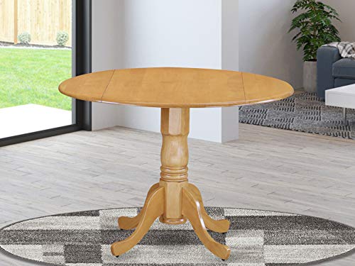 East West Furniture -- DROPSHIP 东西家具DLT-OAK-TP都柏林桌子-橡木桌子顶面和橡木表面底座腿硬木框架餐桌