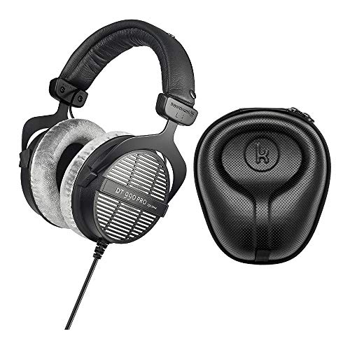 BeyerDynamic DT-990 Pro 声学开放式耳机（250 欧姆）带 Knox Gear 大号硬壳耳机盒套装（2 件）