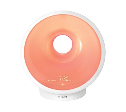 Norelco 飞利浦SmartSleep（HF3650 / 60）睡眠和唤醒光疗灯，带日出警报和SunSet衰落夜灯，白色