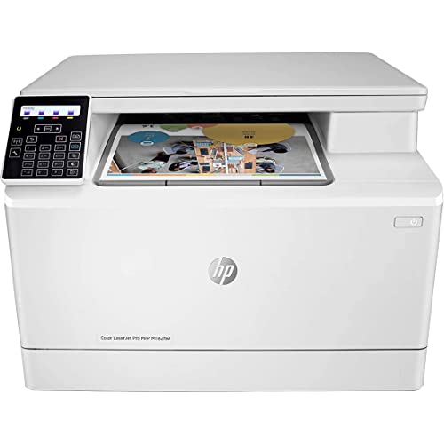 HP Color LaserJet Pro M182nw 无线一体式激光打印机，远程移动打印、扫描和复印，与 ...