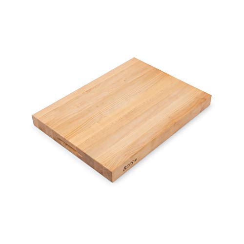 John Boos 块RA03枫木边缘可逆切菜板，24英寸x 18英寸x 2.25英寸