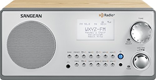 Sangean HDR-18 高清收音机/FM 立体声/AM 木柜台式收音机 银色