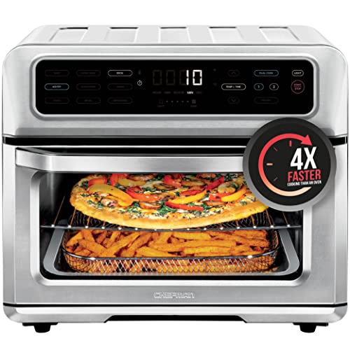 Chefman Air Fryer Toaster Oven XL 20L，健康烹饪和用户友好，台面对流烘烤和...