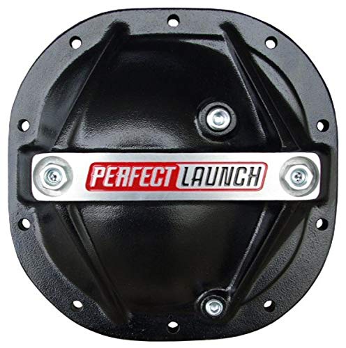 Proform 69501 黑色铝质差速器盖，带完美发射徽标和 8.8' 福特轴承盖稳定螺栓
