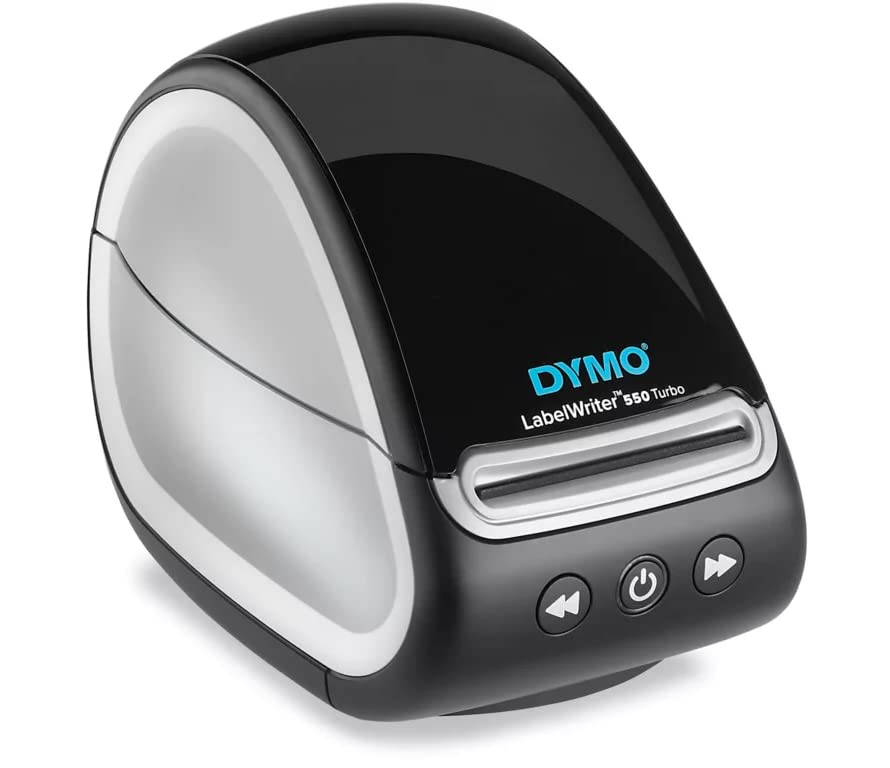 Generic DYMO LabelWriter 550 Turbo 直热式标签打印机，USB 和 LAN 连接 - 每分钟最多 90 个标签，300 dpi，自动标签识别，单色标签制作机，GST 打印机电缆，标签包