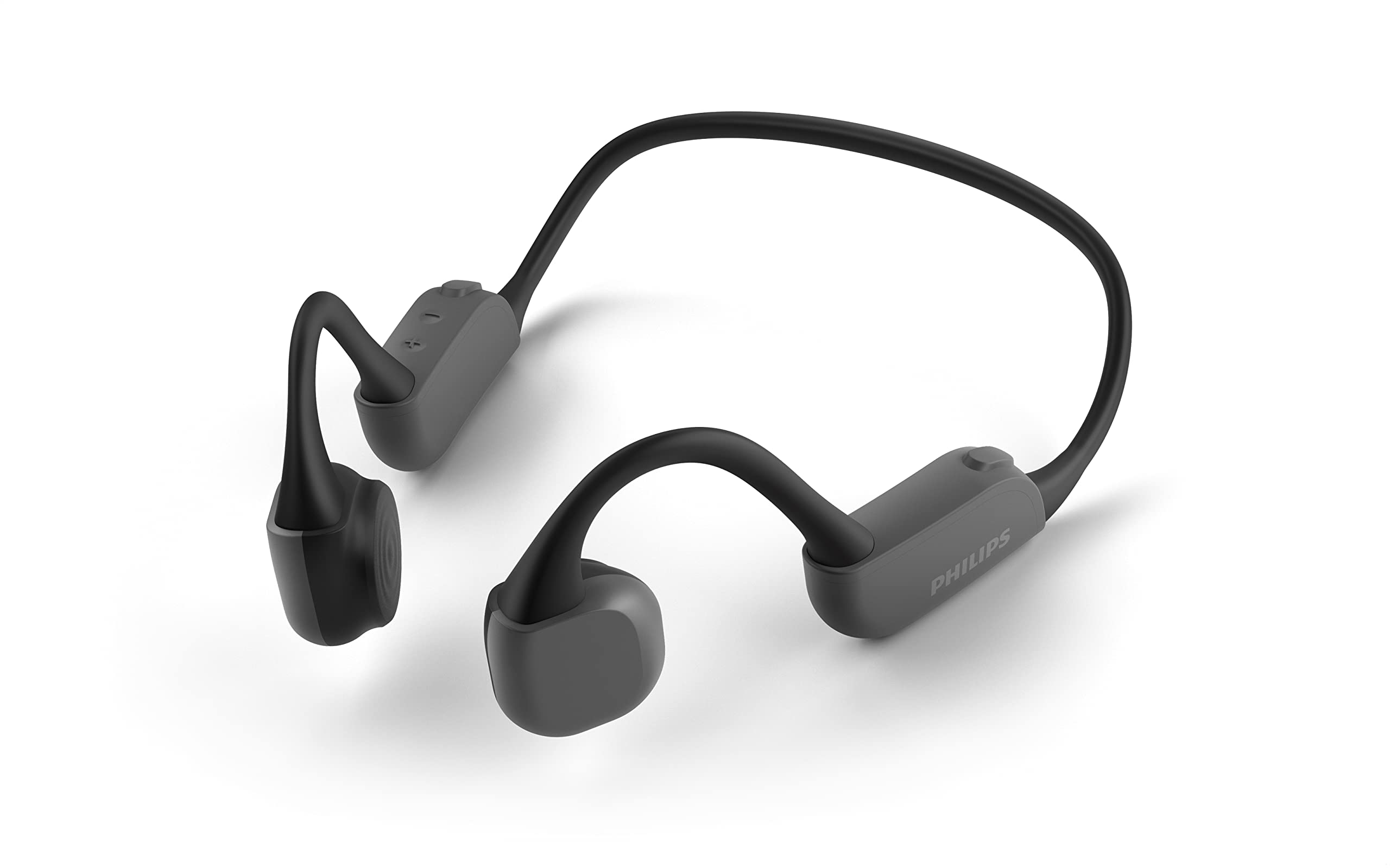 Philips Audio 飞利浦 A6606 开耳式骨传导蓝牙耳机，带轻便颈带，防水，黑色...