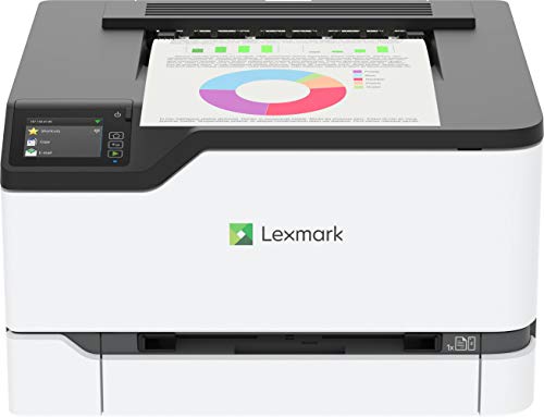 Lexmark C3426dw彩色激光打印机，带交互式触摸屏，全光谱安全性，打印速度高达26 ppm（40N9310），白色，小巧