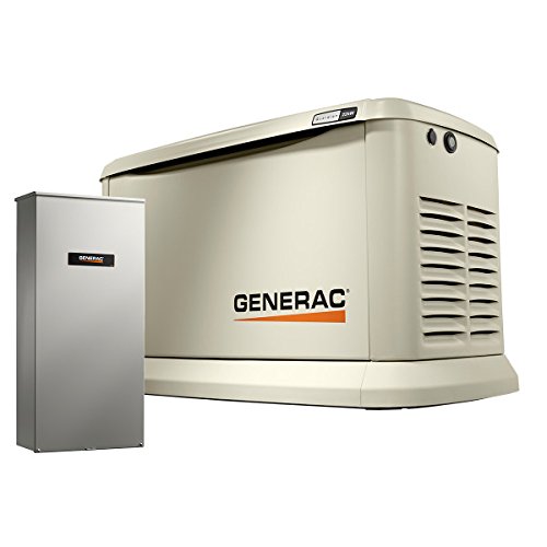 Generac 70432 家用备用发电机 Guardian 系列 22kW/19.5kW 风冷，带 Wi-Fi 和转换开关，铝制