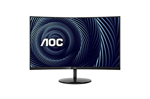 AOC CU32V3 32 英寸超曲面 4K 超高清显示器，1500R 曲面 VA，4 毫秒，121% sRGB 覆盖率/90% DCI-P3，HDMI 2.0/DisplayPort，VESA，黑色