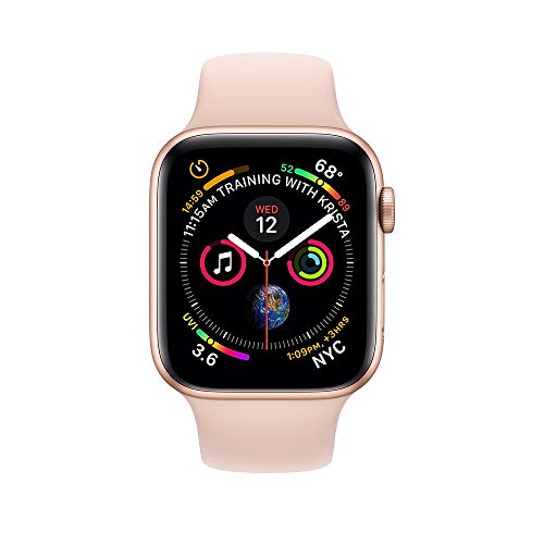 Apple 手表系列 4（GPS + 蜂窝网络，44 毫米）- 金色铝制表壳搭配粉色沙色运动表带（更新款）