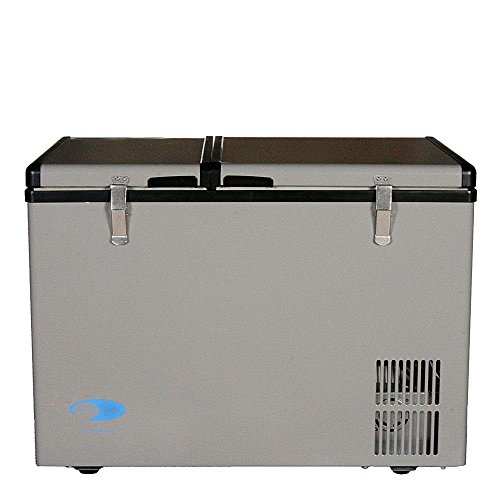 Whynter Small Appliances Whynter FM-62DZ 62 Quart双区便携式冰箱，AC 110V / DC 12V真冰箱，用于汽车，房屋，露营，RV-8°F至50°F，一种尺寸，灰色