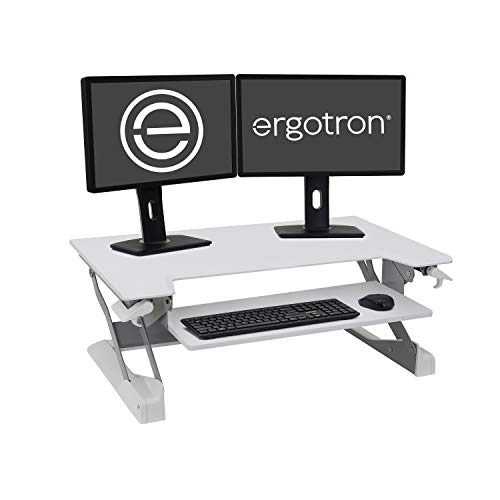 Ergotron WorkFit-TL，坐站台式转换器| 白色，宽37.5英尺| 用于桌面