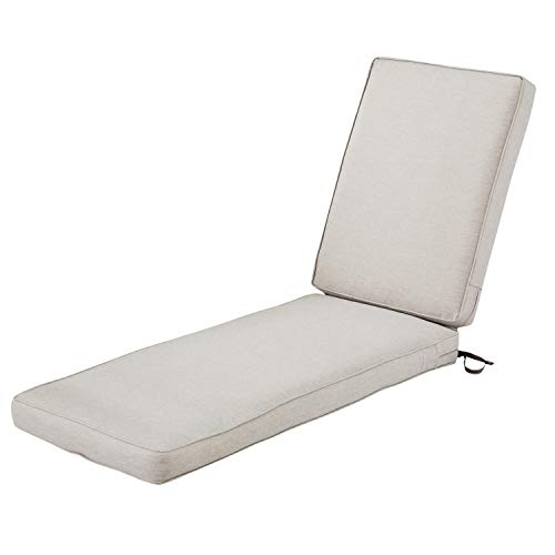 Classic Accessories Montlake 防水 74 x 23 x 3 英寸户外躺椅垫、露台家具垫、石南灰、户外座垫