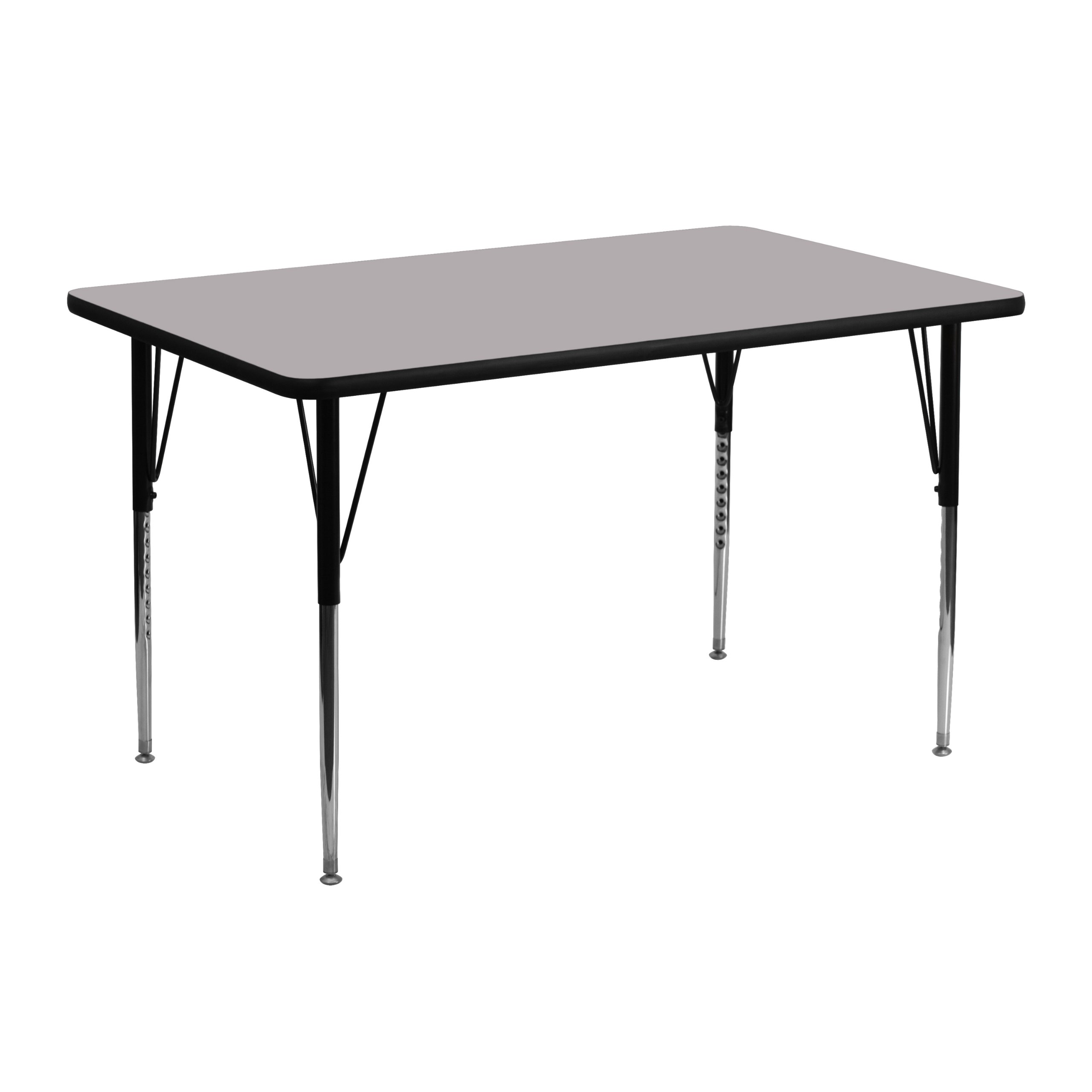 Flash Furniture 24 长方形活动桌，带灰色热熔层压板顶部/标准高度可调桌腿