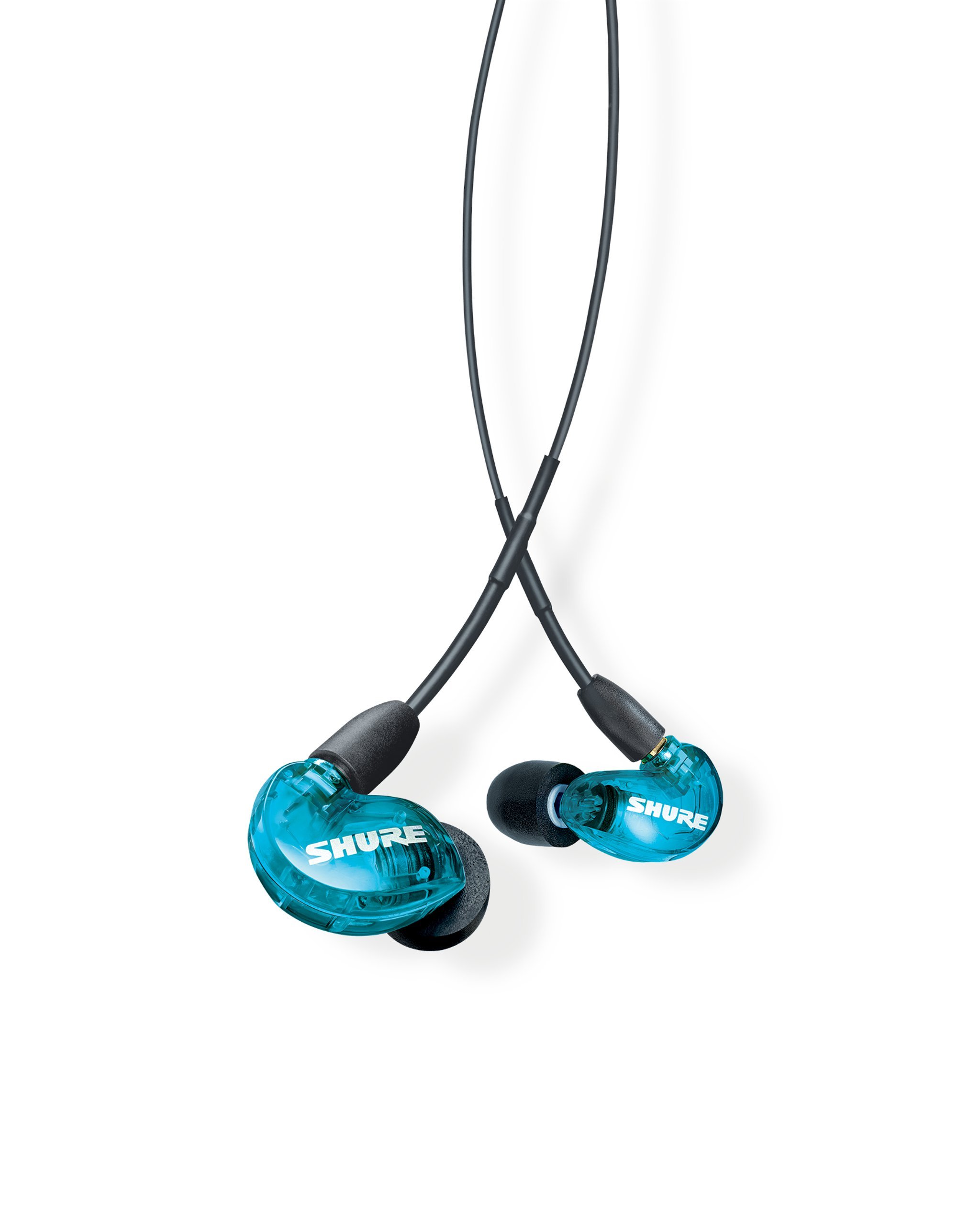 Shure SE215 PRO 有线耳塞 - 专业隔音耳机，清晰的声音和深沉的低音，单动圈微型驱动器，牢固贴合入耳式监听器，加上便携包和贴合套件 - 蓝色 (SE215SPE)