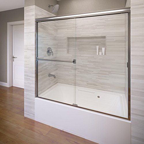 Basco Shower Door 淋浴门 A0043-60CLSV 经典滑动浴缸淋浴门，镀铬