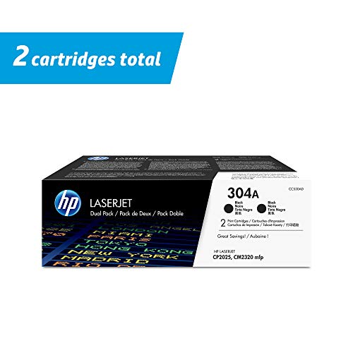 HP 304A | CC530AD | 2个碳粉盒| 黑色