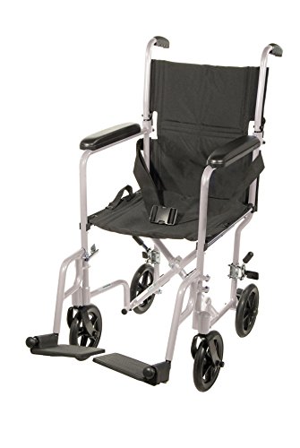 Drive Medical 轻型运输轮椅 银色/19' 座椅
