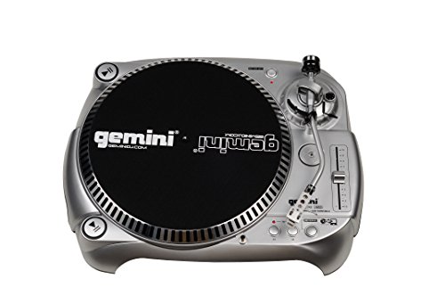 Gemini TT-1100USB 专业音频手动皮带驱动经典 USB 连接 DJ 转盘，带可调节配重和防滑控制