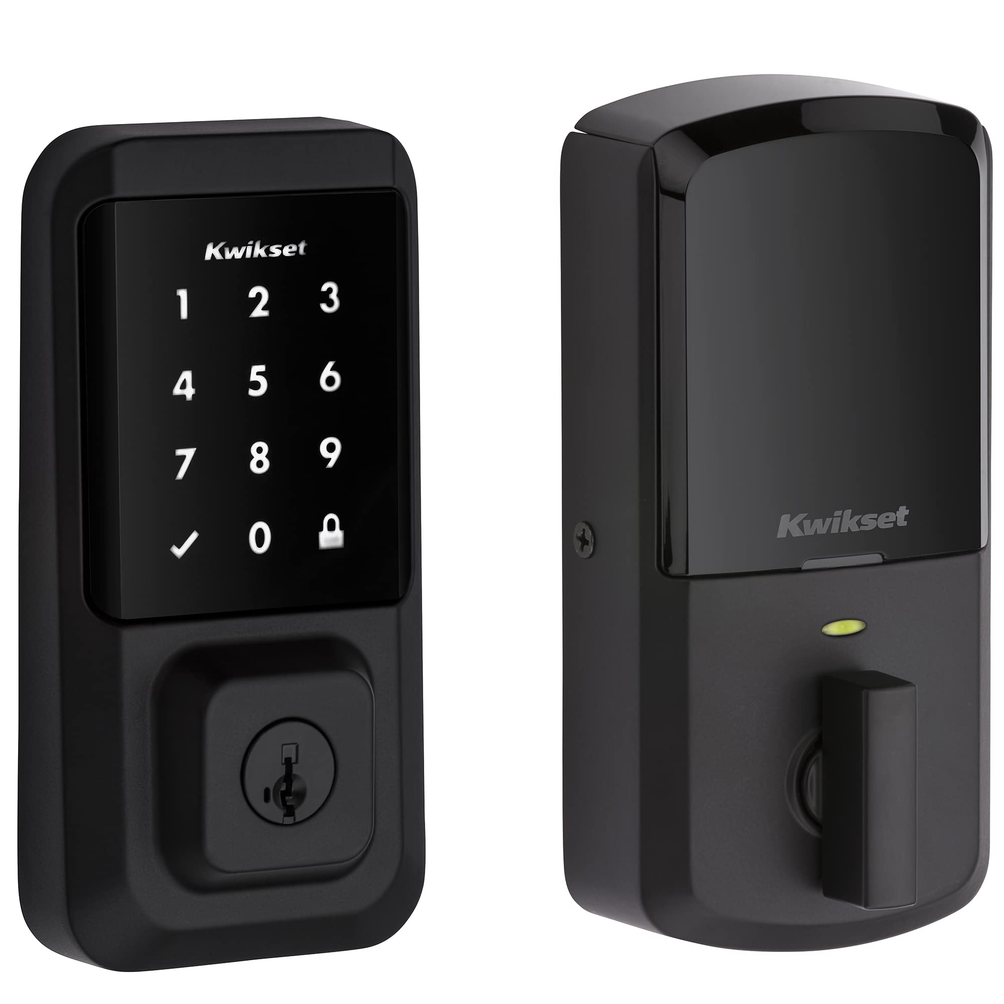 Kwikset 99390-001 Halo Wi-Fi 智能锁无钥匙进入电子触摸屏门锁，具有 SmartKey 安全功能