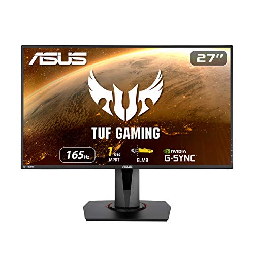 Asus TUF Gaming 27 1080P 显示器 (VG279QR) - 全高清、IPS、165Hz（支持 144Hz）、1ms、极低运动模糊、G-SYNC 兼容、阴影增强、可安装 VESA、DisplayPort、HDMI、高度可调