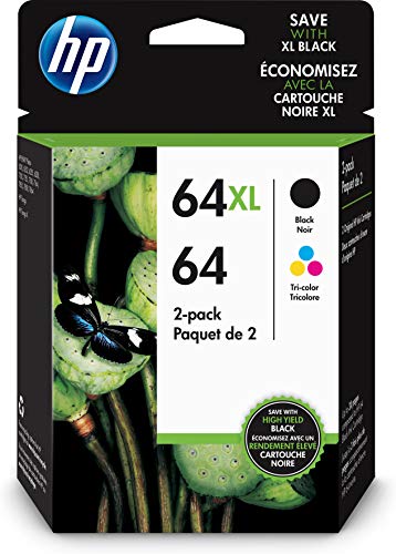 HP 64 CLR/64XL 黑色 (3YP23AN#140) 墨盒组合 2 件装...