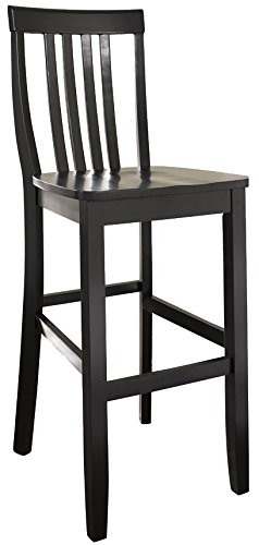 Crosley Furniture Schoolhouse 酒吧凳（2 件套），30 英寸，黑色