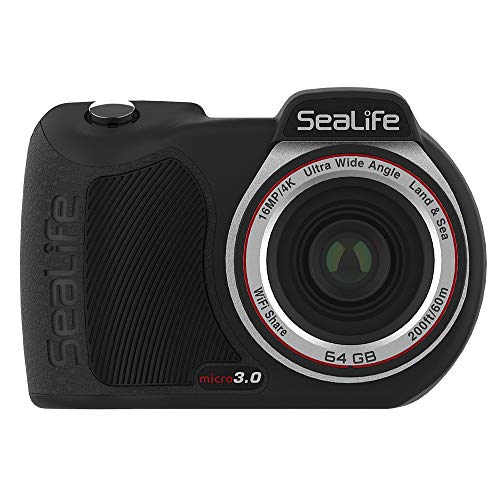 SeaLife Micro 3.0 64GB、16mp、4K 水下相机，用于水下摄影和视频，设置简单，无线传输...