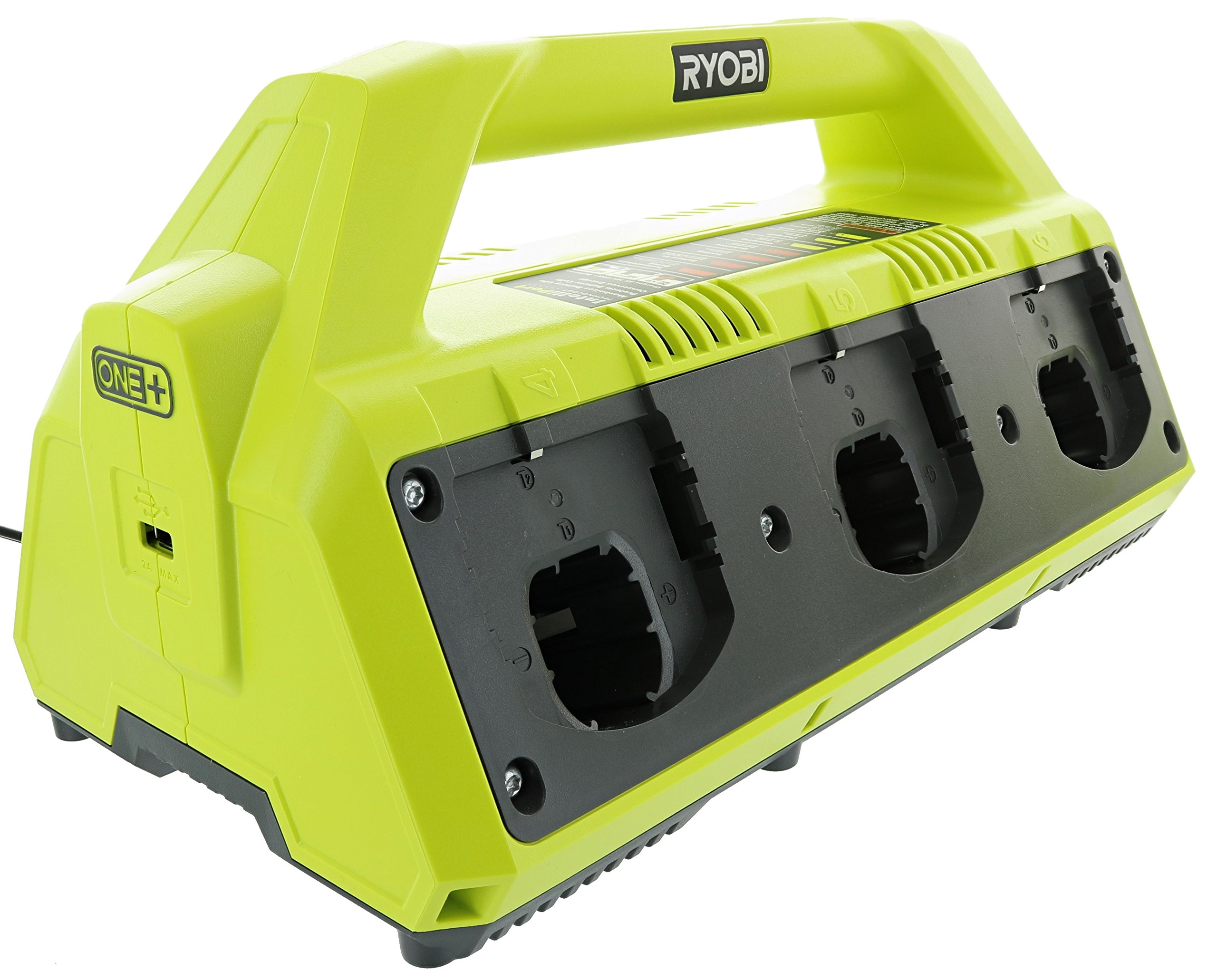 Ryobi P135 18V One+ 6口锂离子电池增压器（不含18V电池/仅充电器）