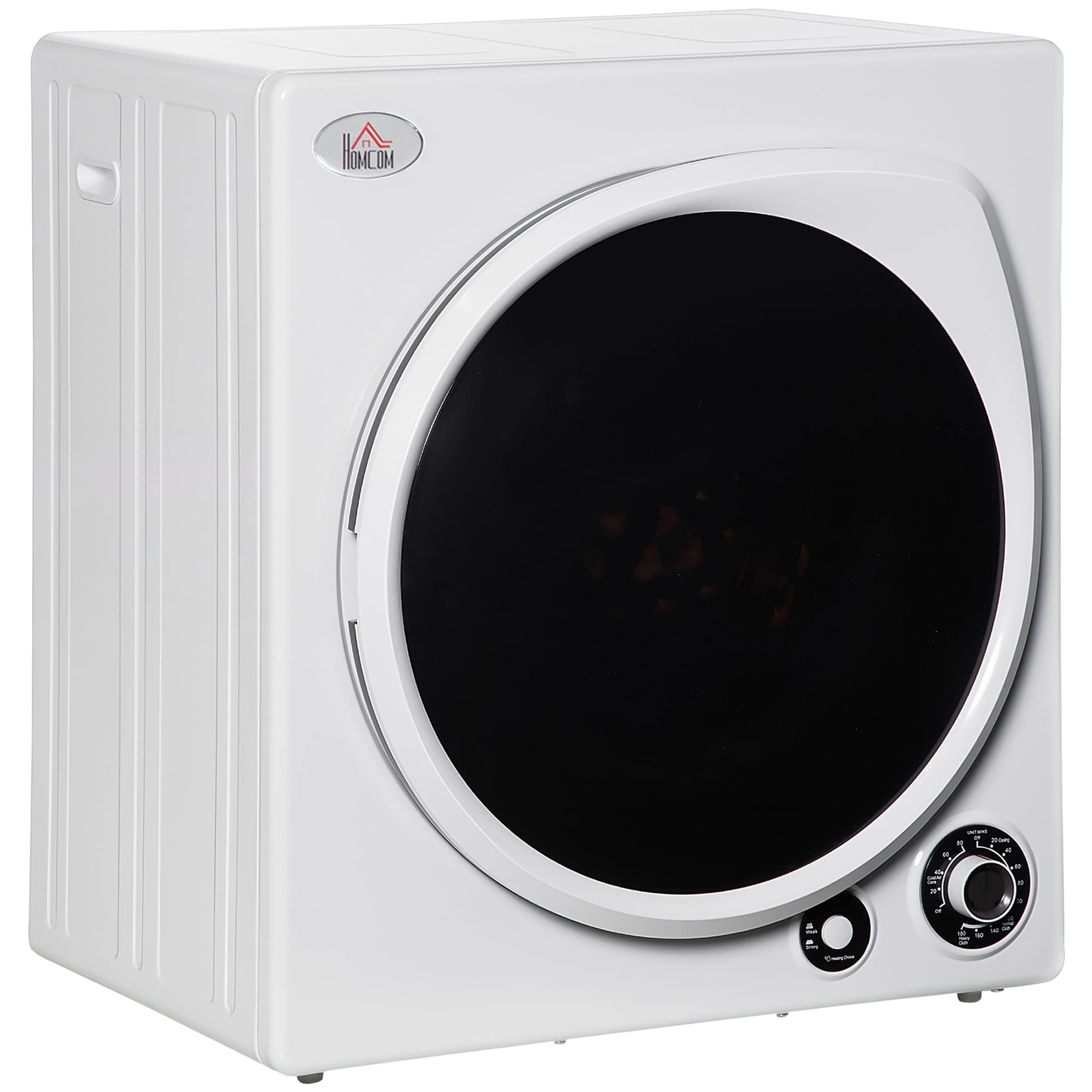 HomCom 自动烘干机，1350W 3.22 Cu。英尺。便携式干衣机，带 5 种烘干模式和不锈钢浴缸，适用于公寓或宿舍，白色