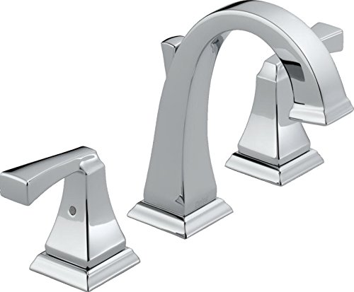 Delta Faucet Dryden Widespread 浴室水龙头镀铬，浴室水龙头 3 孔，浴室水槽水龙头，金属排水组件，铬 3551LF