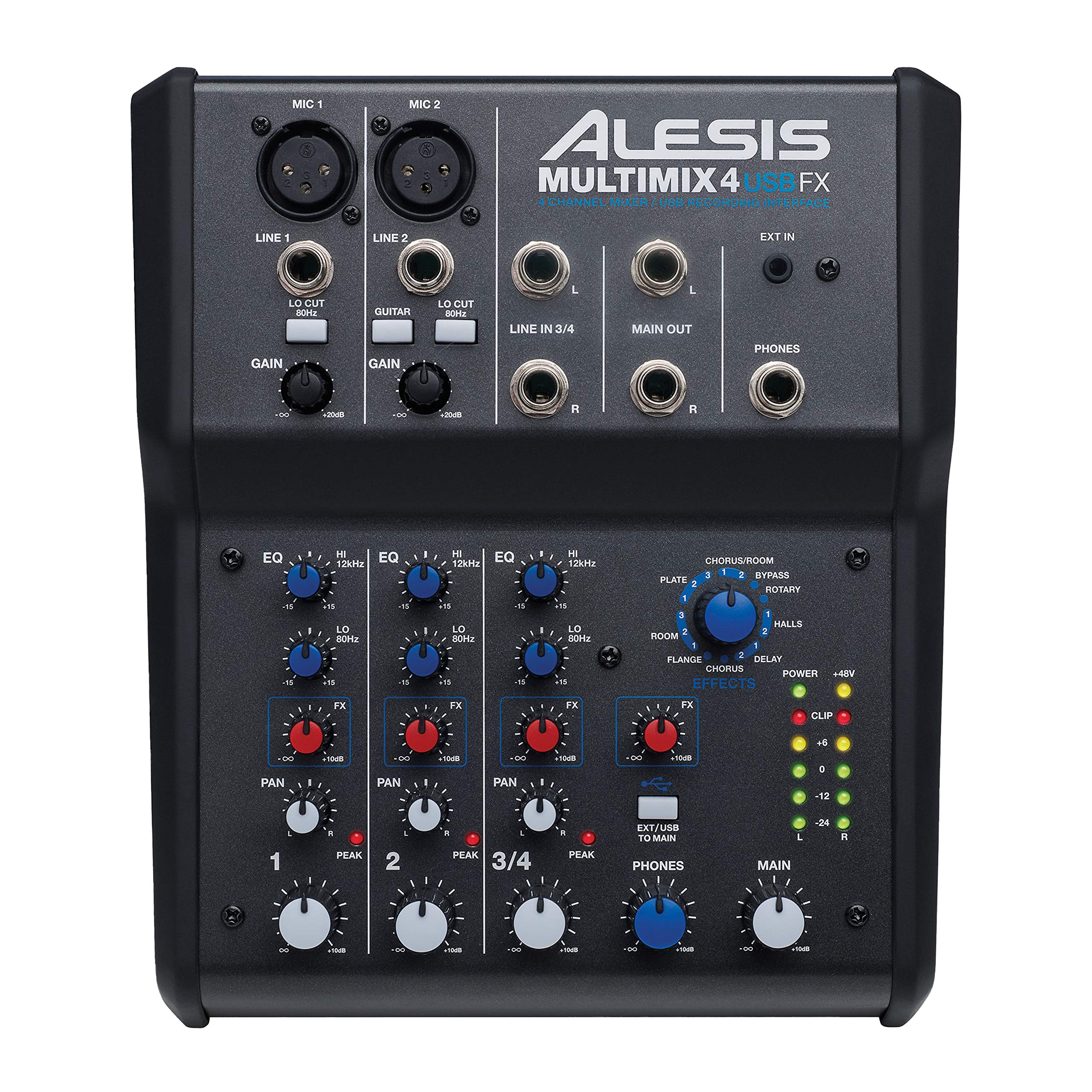 Alesis MultiMix USB FX |带效果器和 USB 音频接口的通道混合器...