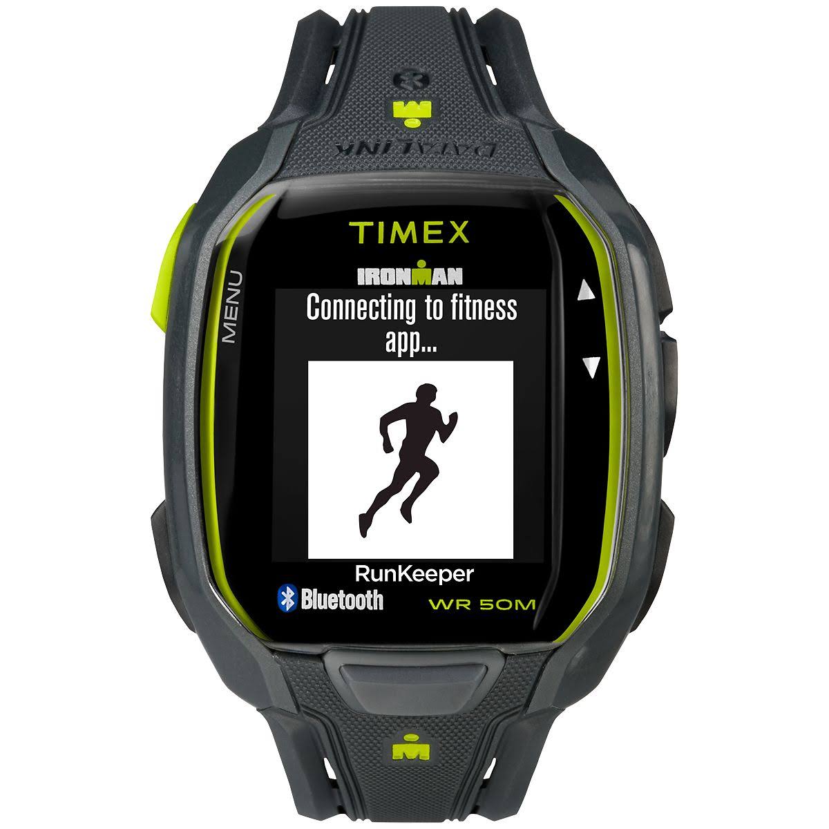 Timex Corporation (Sports) 天美时男士TW5K84500 Ironman Run x50 +木炭/石灰树脂表带手表