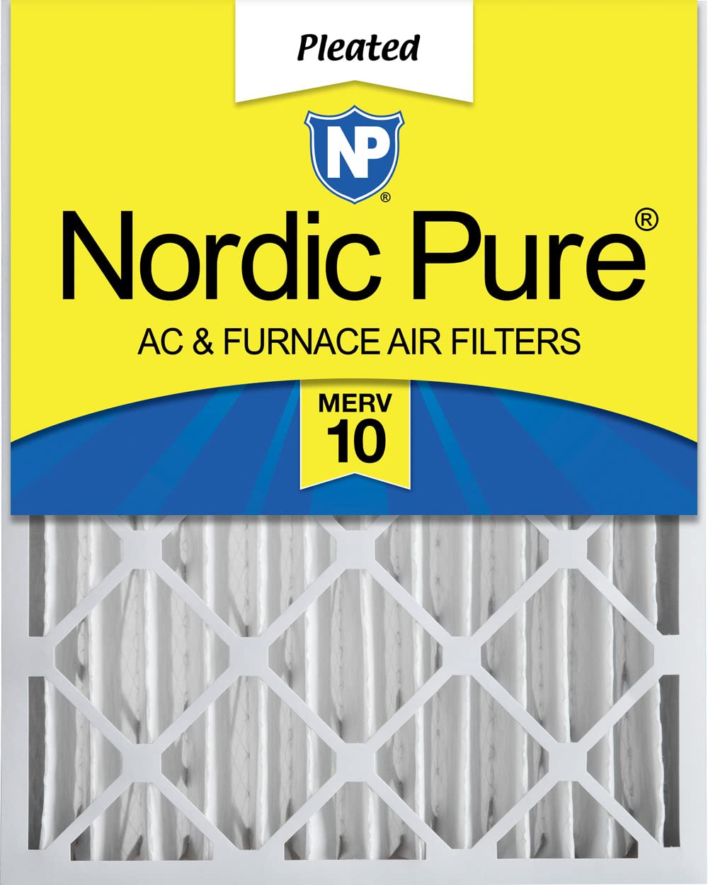 Nordic Pure 20x25x4（3-5/8 实际深度）MERV 10 褶式交流炉...