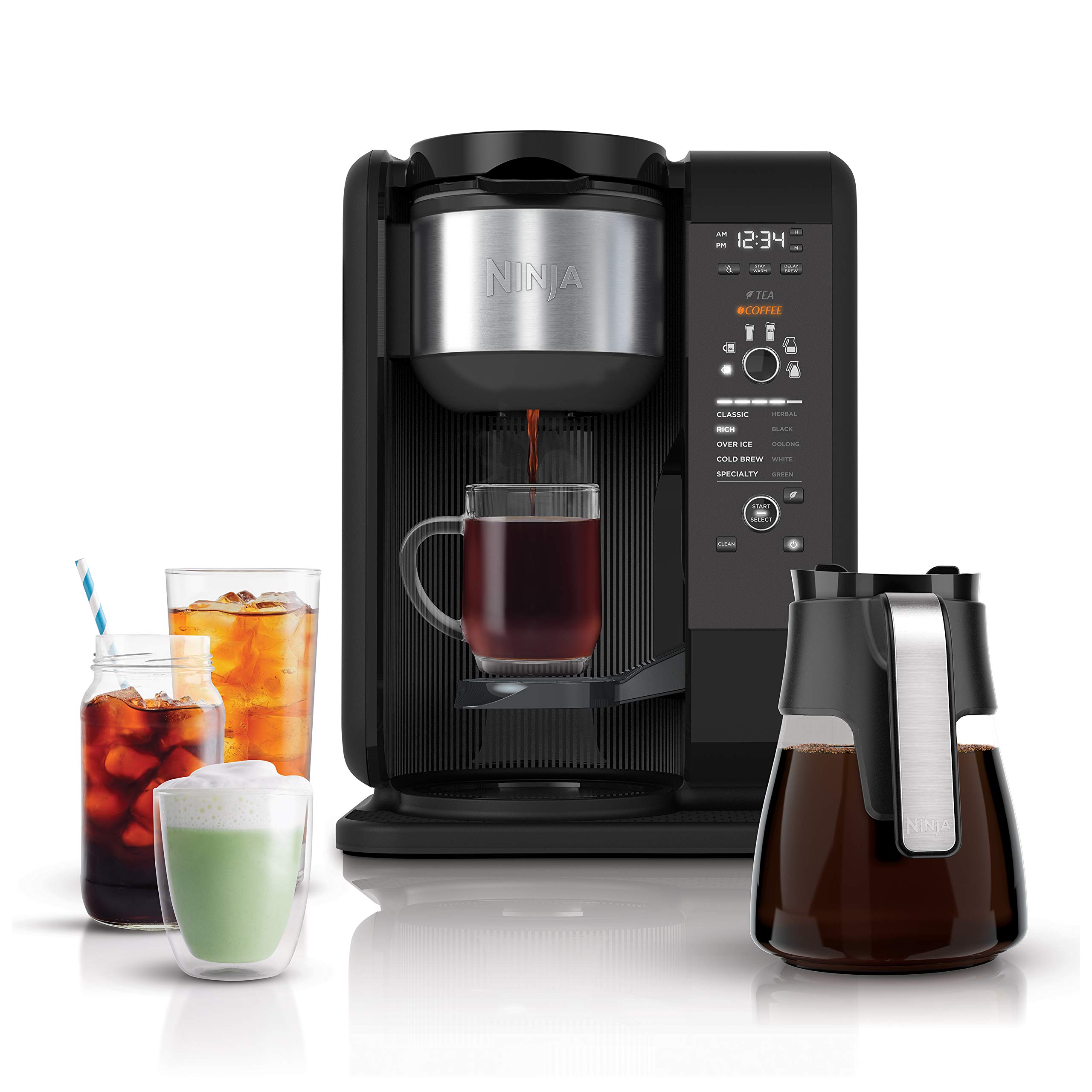 Ninja CP307 冷热冲泡系统、茶和咖啡机，带 Auto-iQ，6 种冲泡规格...