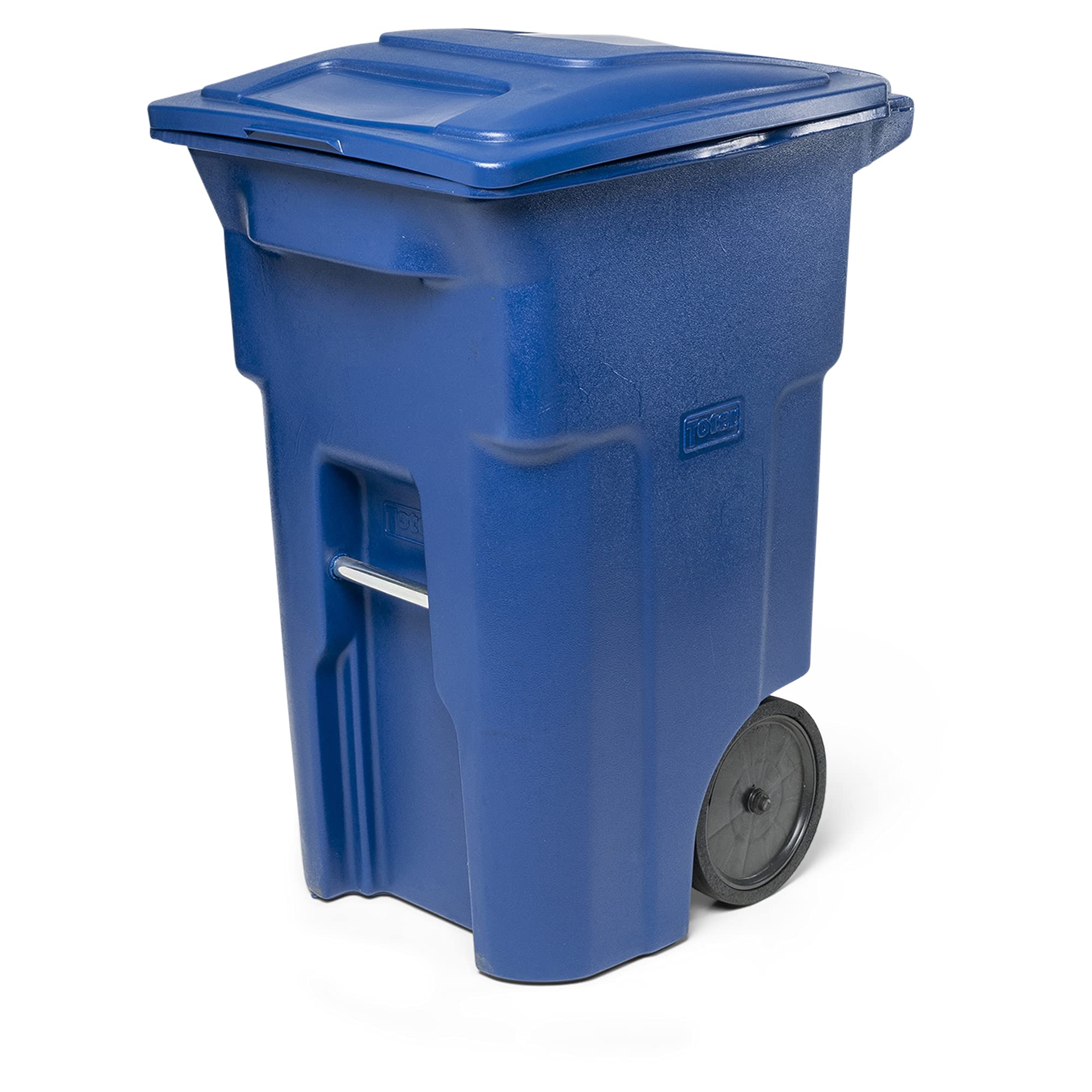 Toter 64加仑。蓝色垃圾桶，带静音轮和盖子