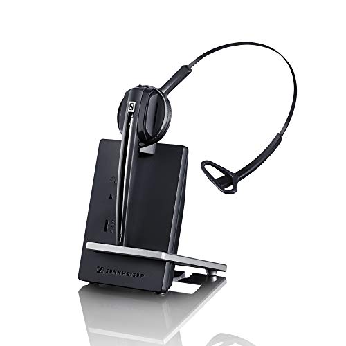 EPOS Sennheiser D 10 USB ML - 美国 (506418) 单面无线 DECT 耳机，具有直接软件电话连接、降噪麦克风，并通过 Skype for Business 认证（黑色）