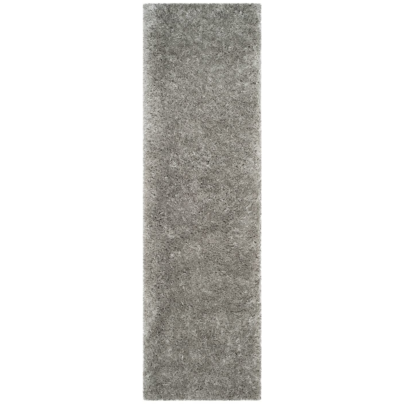 Safavieh Polar Shag 系列长条地毯 - 2'3' x 12'，银色，纯色迷人设计，不脱落且易...