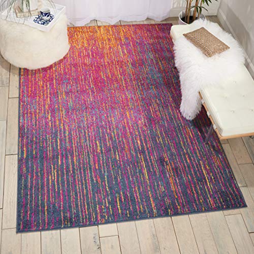 Nourison 激情波西米亚现代/传统区域地毯，6'7'x 9'6'，多色...