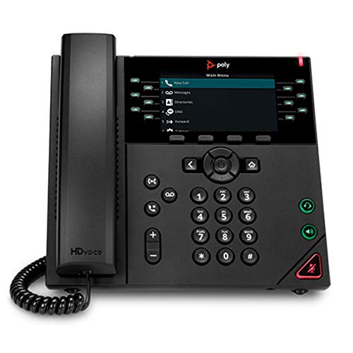 Poly (Plantronics + Polycom) Poly - VVX 450 商务 IP 电话 (Polycom) - 12 线彩色 IP 桌面电话，带听筒 - POE - 4.3 英寸彩色 LCD 显示屏