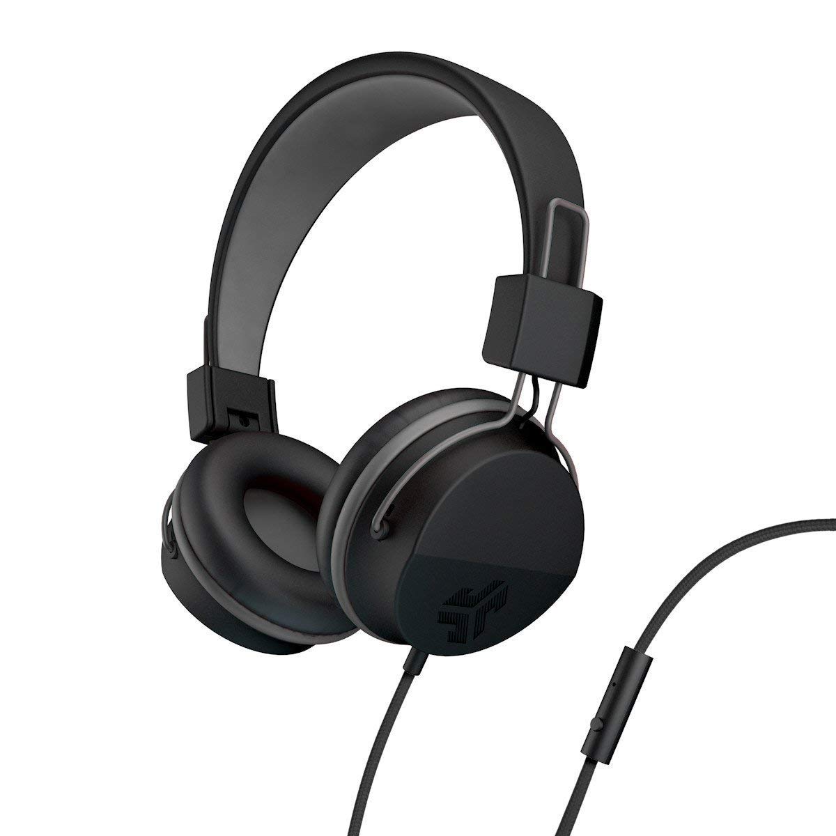 JLAB 霓虹灯折叠贴耳式耳机 |有线耳机|无缠结线|噪音隔离| 40 毫米钕制驱动器 | C3 声音（水晶般清晰的清晰度）|黑色的