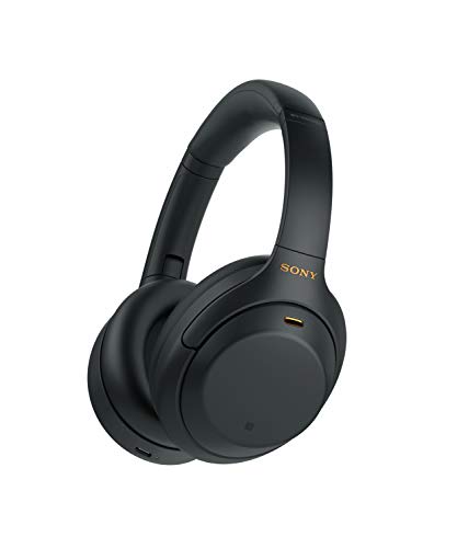 Sony WH-1000XM4 无线行业领先的降噪头戴式耳机，带麦克风，用于通话和 Alexa 语音控制，黑色