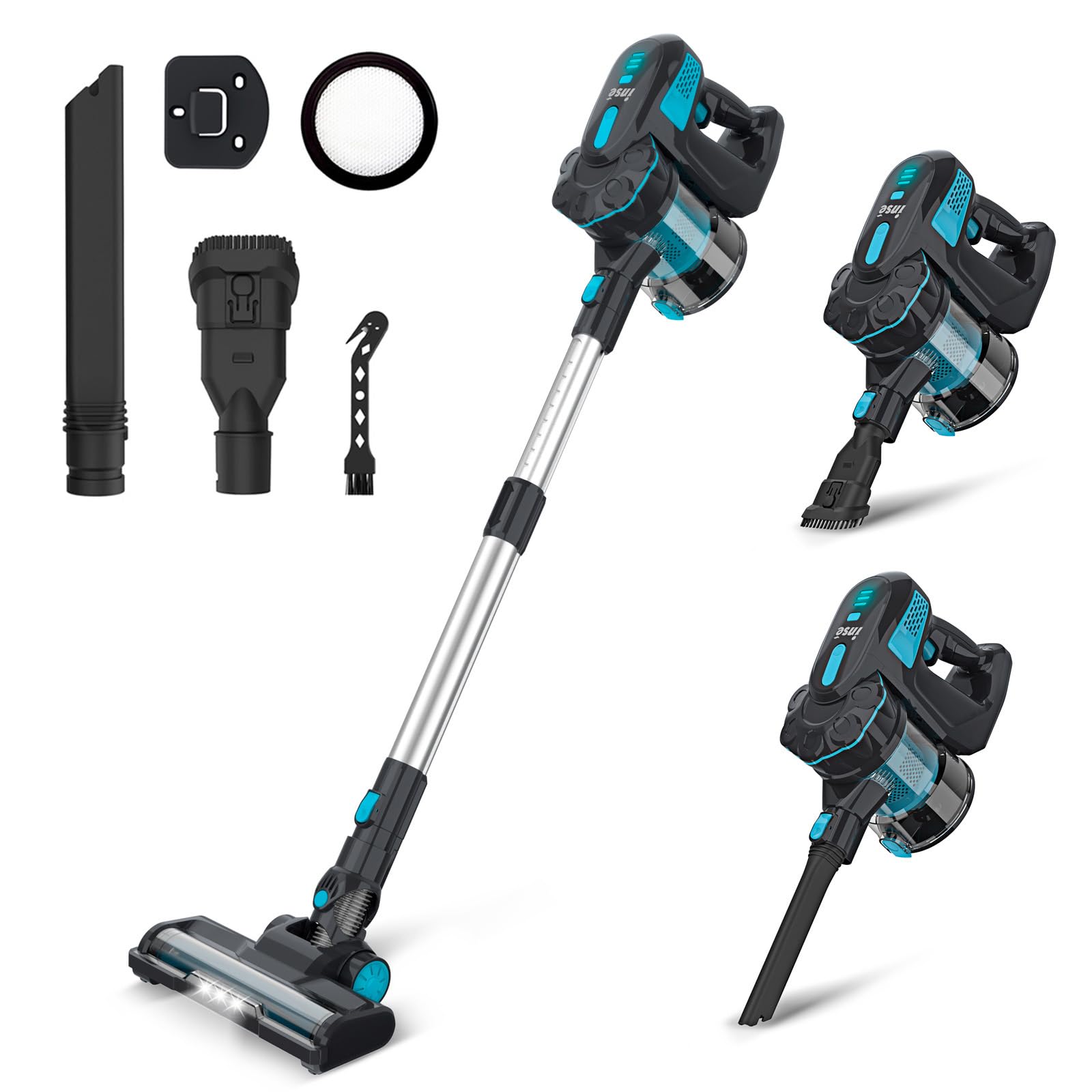 INSE Cordless Vacuum Cleaner, 6-in-1 Powerful Stick Vac...