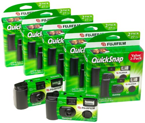 Fujifilm 富士35mm QuickSnap一次性相机，400 ASA（FUJ7033661）类别：一次性相机（制造商停产），10支