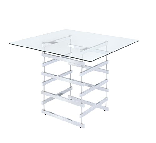 Acme Furniture ACME Nadie 柜台高度桌 - 72590 - 镀铬和透明玻璃...
