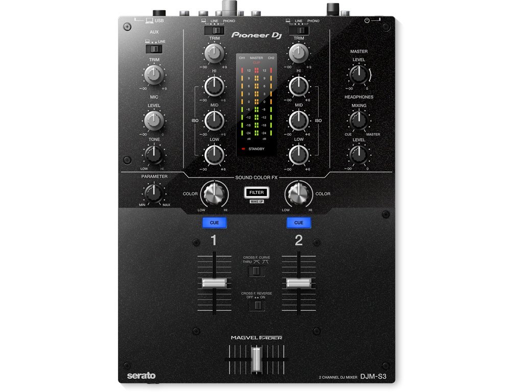 Pioneer 用于Serato DJ的 DJM-S3混音器，新