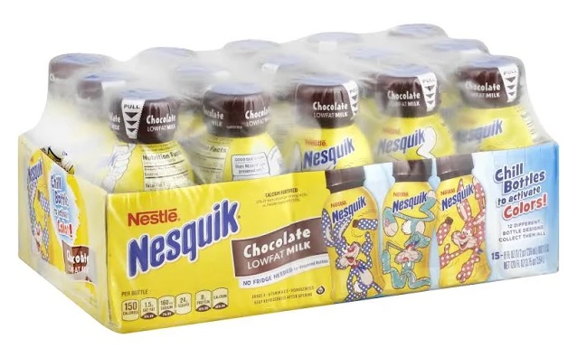 Nestle Nesquik 1％低脂巧克力牛奶-15包，8 fl oz瓶