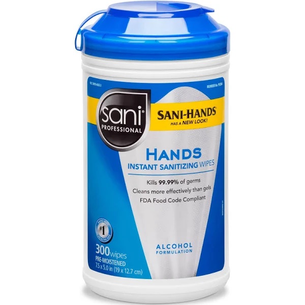 Sani Professional 聚丙烯手速消毒湿巾 - 300 张